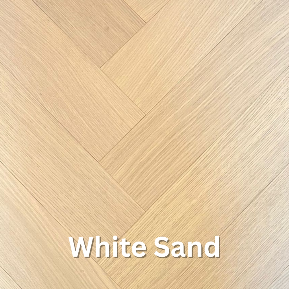 Floorest – 5 X 3/4 Herringbone Engineered Hardwood AB Grade – 9.85 Sf/B – White Sand