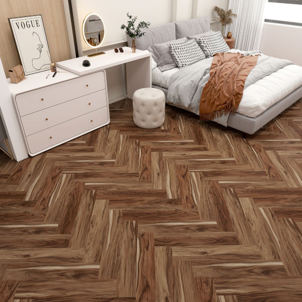 Floorest – 9mm Herringbone Vinyl Click – Brak - Image 2