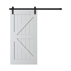 Primed White Interior Barn Door, 1-Panel (K Style) – 36″ x 84″ – WITHOUT TRACK