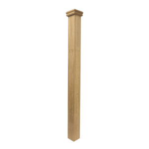 Unfinished Red Oak Fluted Stair Post 3 1/2 X 48 w / cap WCA3120