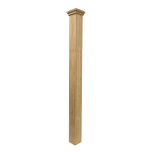 Unfinished Red Oak Fluted Stair Post 3 1/2 X 48 w / cap WCB3120