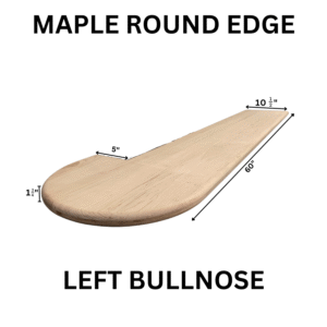 Bullnose – Maple Round Edge Tread Left