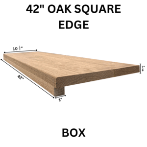 42″ Red Oak Square Edge Box Tread