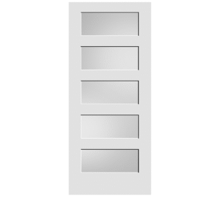 5 Panel Solid Core Door (Frosted Glass)