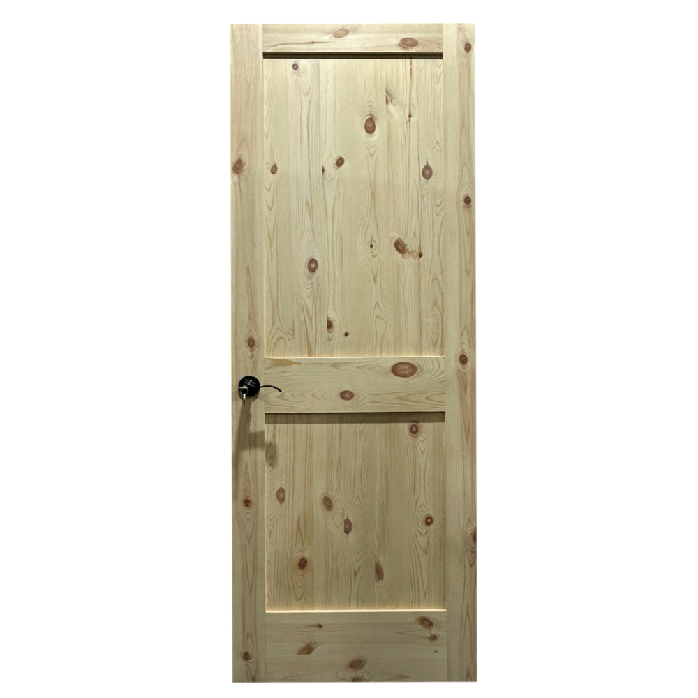 2 Panel Shaker Style Knotty Pine Door (Solid Core)