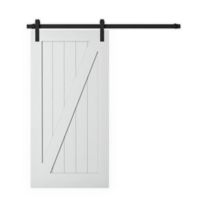 Primed White Interior Barn Door, 1-Panel (Z Style) – 36″ x 84″ – WITHOUT TRACK
