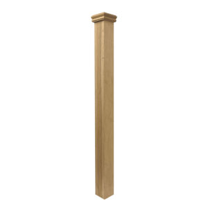 Unfinished Red Oak Plain Stair Post 3 1/2 X 48 w / cap WCA3120