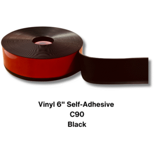 Vinyl Base Self Adhesive 4″ & 6″ options – Sold by Linear Feet – 6" x 1/8" x 100' – Black