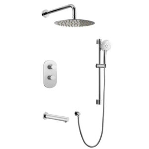 COS-F57104CP Chrome Polished Three Way Thermostatic Shower System – Round Trim