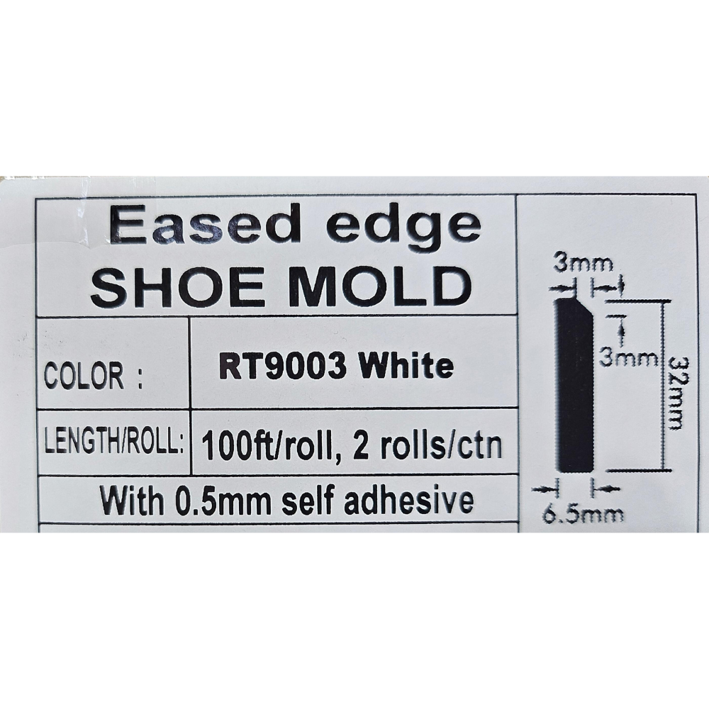 Cosmaroma – Flex Eased Edge Shoe Moulding Self Adhesive White – 1 1/4″ x 1/4″ – Sold per ft - Image 2