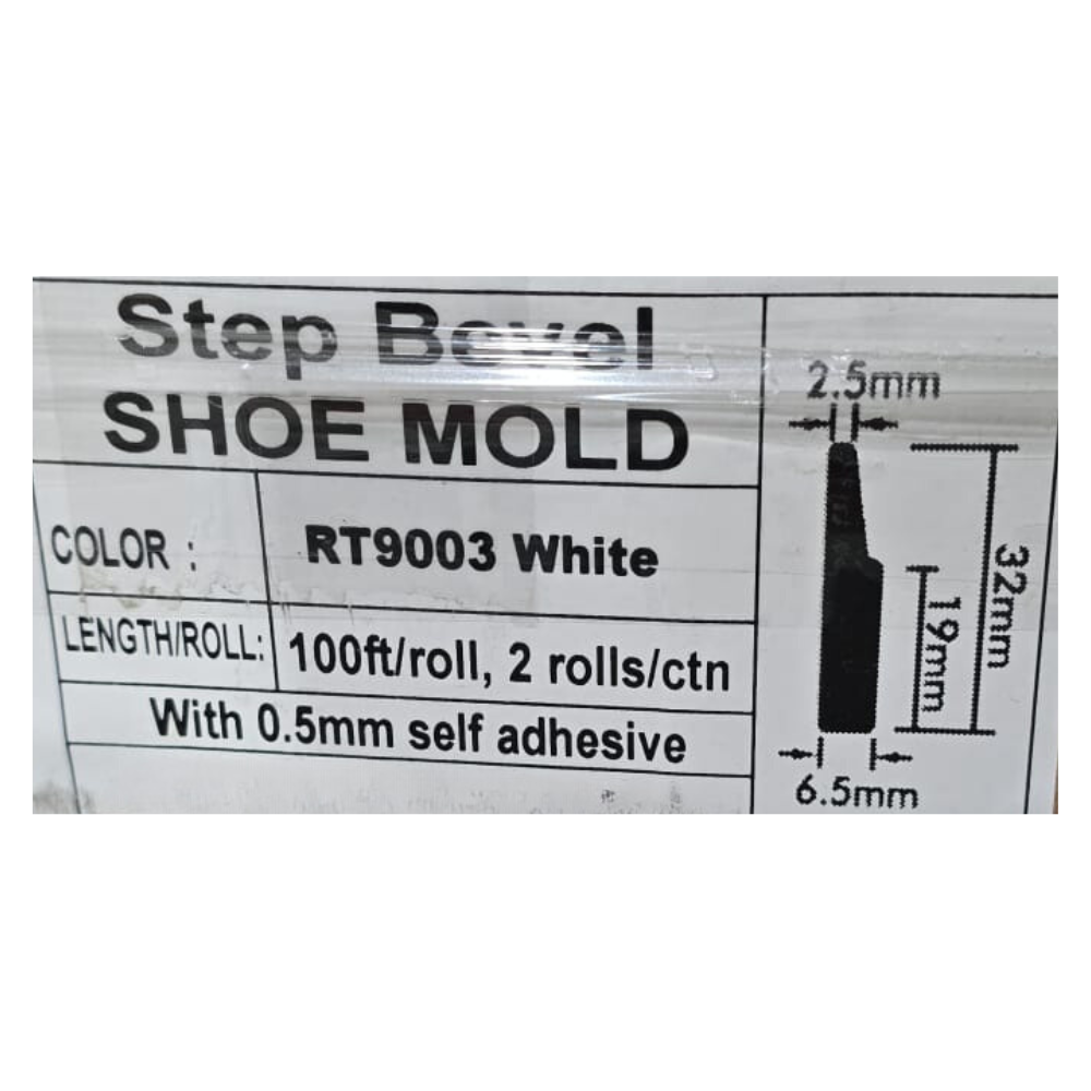 Cosmaroma – Flex Step Bevel Shoe Moulding Self Adhesive White – 1 1/4″ x 1/4″ – Sold per ft - Image 2