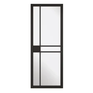 Greenwich Clear Glass – 5 Panel Black Frame Door