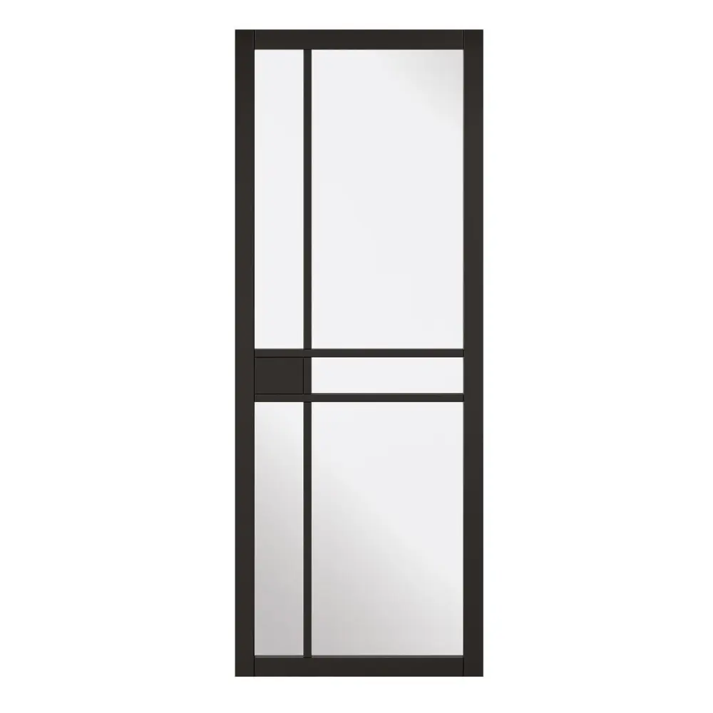 Greenwich Clear Glass – 5 Panel Black Frame Door