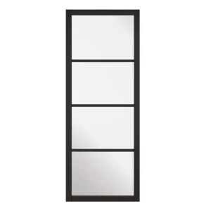 Soho Clear Glass 4 Panel Black Frame Door