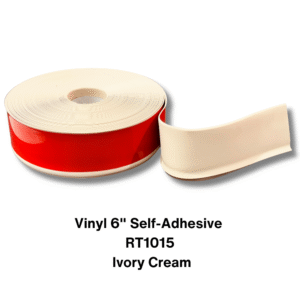 Vinyl Base Self Adhesive 4″ & 6″ options – Sold by Linear Feet – 6" x 1/8" x 100' – Ivory Cream