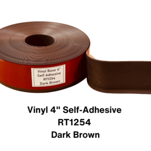 Vinyl Base Self Adhesive 4″ & 6″ options – Sold by Linear Feet – 4" x 1/8" x 100' – Dark Brown