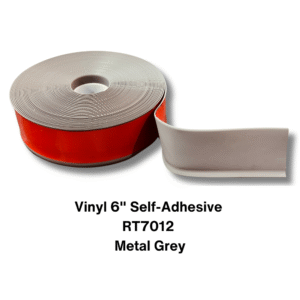 Vinyl Base Self Adhesive 4″ & 6″ options – Sold by Linear Feet – 6" x 1/8" x 100' – Metal Grey