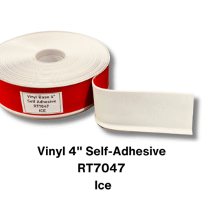 Vinyl Base Self Adhesive 4″ & 6″ options – Sold by Linear Feet – 4" x 1/8" x 100' – Ice