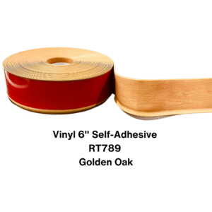 Vinyl Base Self Adhesive 4″ & 6″ options – Sold by Linear Feet – 6" x 1/8" x 100' – Golden Oak