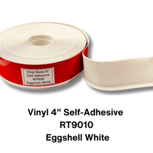 Vinyl Base Self Adhesive 4″ & 6″ options – Sold by Linear Feet – 4" x 1/8" x 100' – Eggshell White