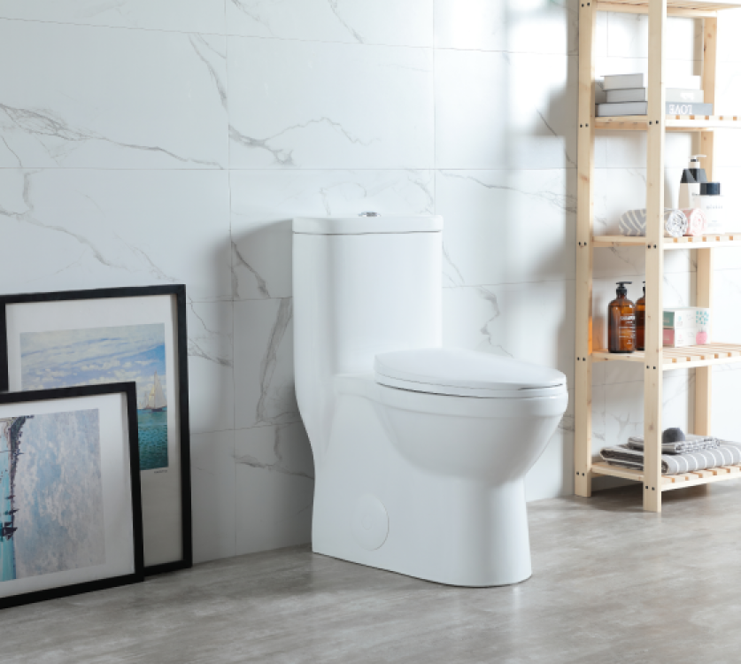 Dureno – One Piece Toilet White Gloss (4.8L-6L / 1.1gal-1.6gal) – T201W - Image 3
