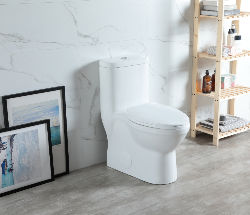 Dureno – One Piece Toilet White Gloss (4.8L-6L / 1.1gal-1.6gal) – T201W - Image 4