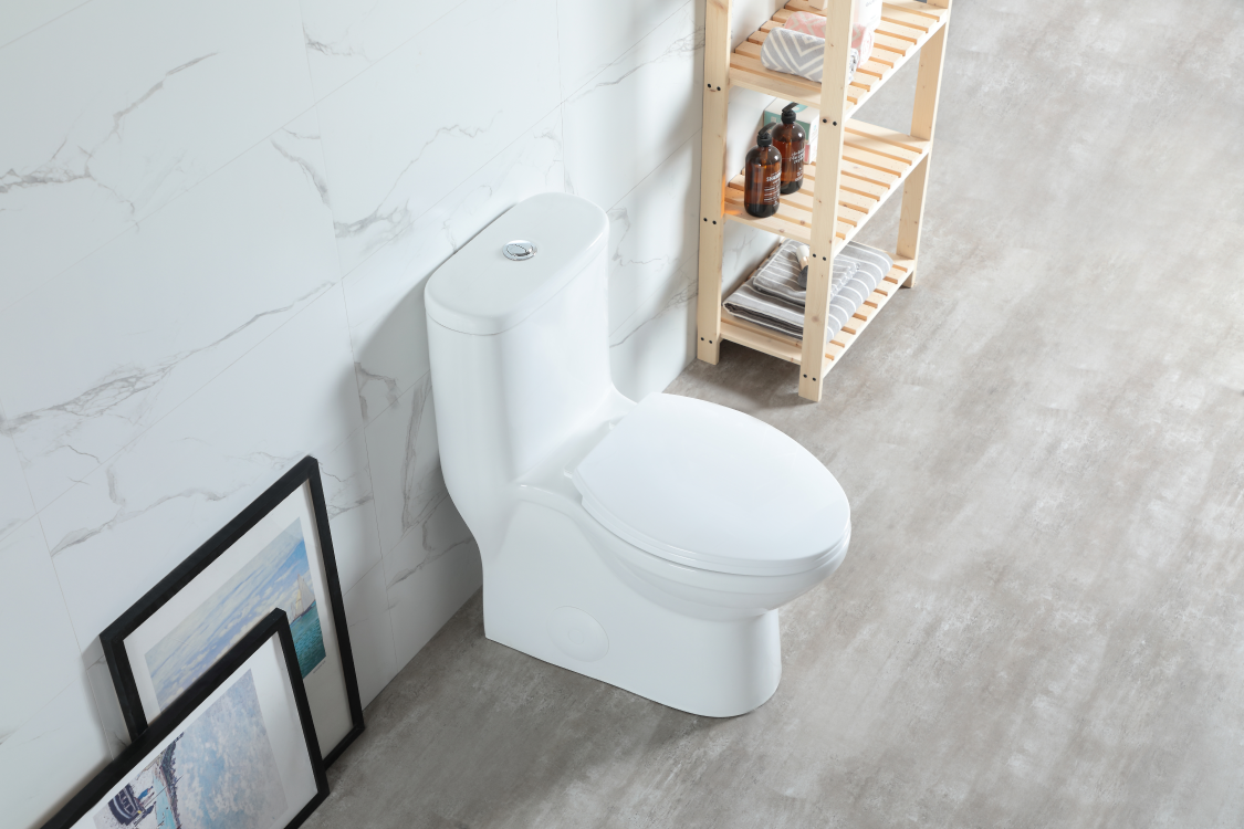 Dureno – One Piece Toilet White Gloss (4.8L-6L / 1.1gal-1.6gal) – T201W - Image 5