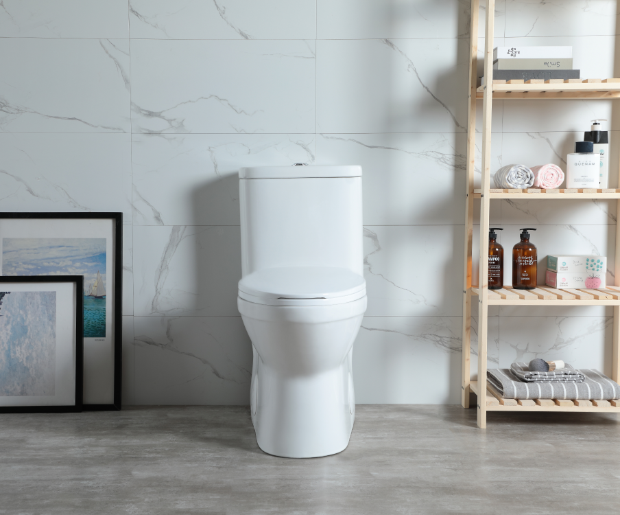 Dureno – One Piece Toilet White Gloss (4.8L-6L / 1.1gal-1.6gal) – T201W - Image 6