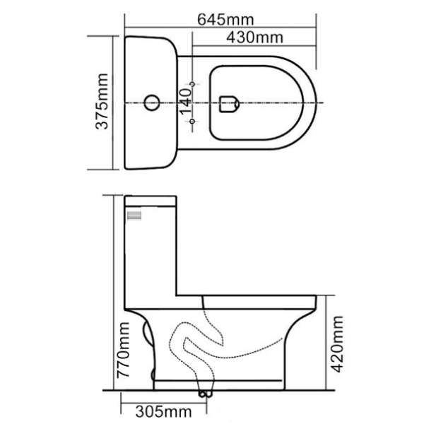 Dureno T202 One Piece Toilet - Image 4