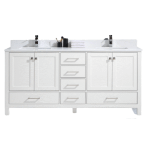 T9199 Wood Vanity – White Double Sink
