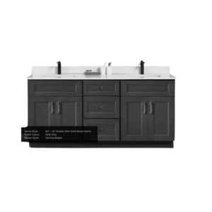 TC Wood Vanity – Dark Grey Double Sink – Shaker