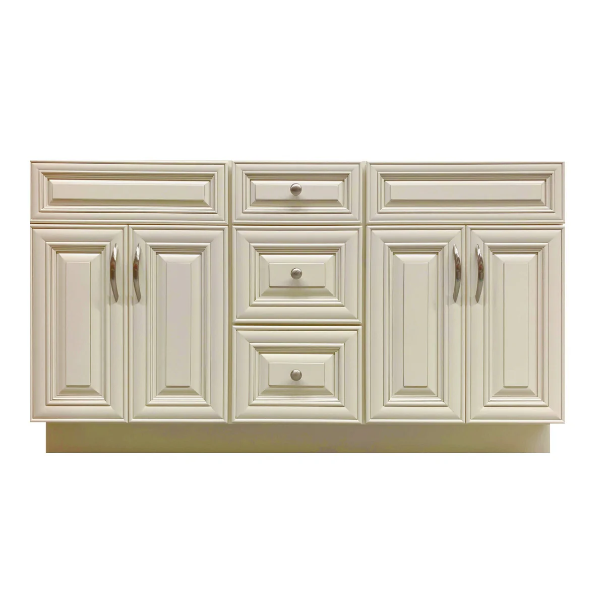TC Wood Vanity – Ivory White Double Sink – Classic