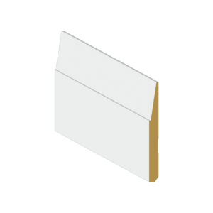 Baseboard Step Bevel primed – 5 1/4" x 1/2" x 12' – MDF
